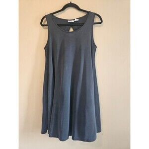 Sigrid Olsen Black Sleeveless Scoop Neck A-Line Swing Midi Dress Small